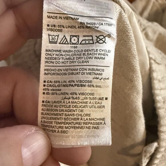 Old Navy High Rise Linen Taper Pants Women’s Size 3X Beige Flax Linen Blend - Picture 6 of 9